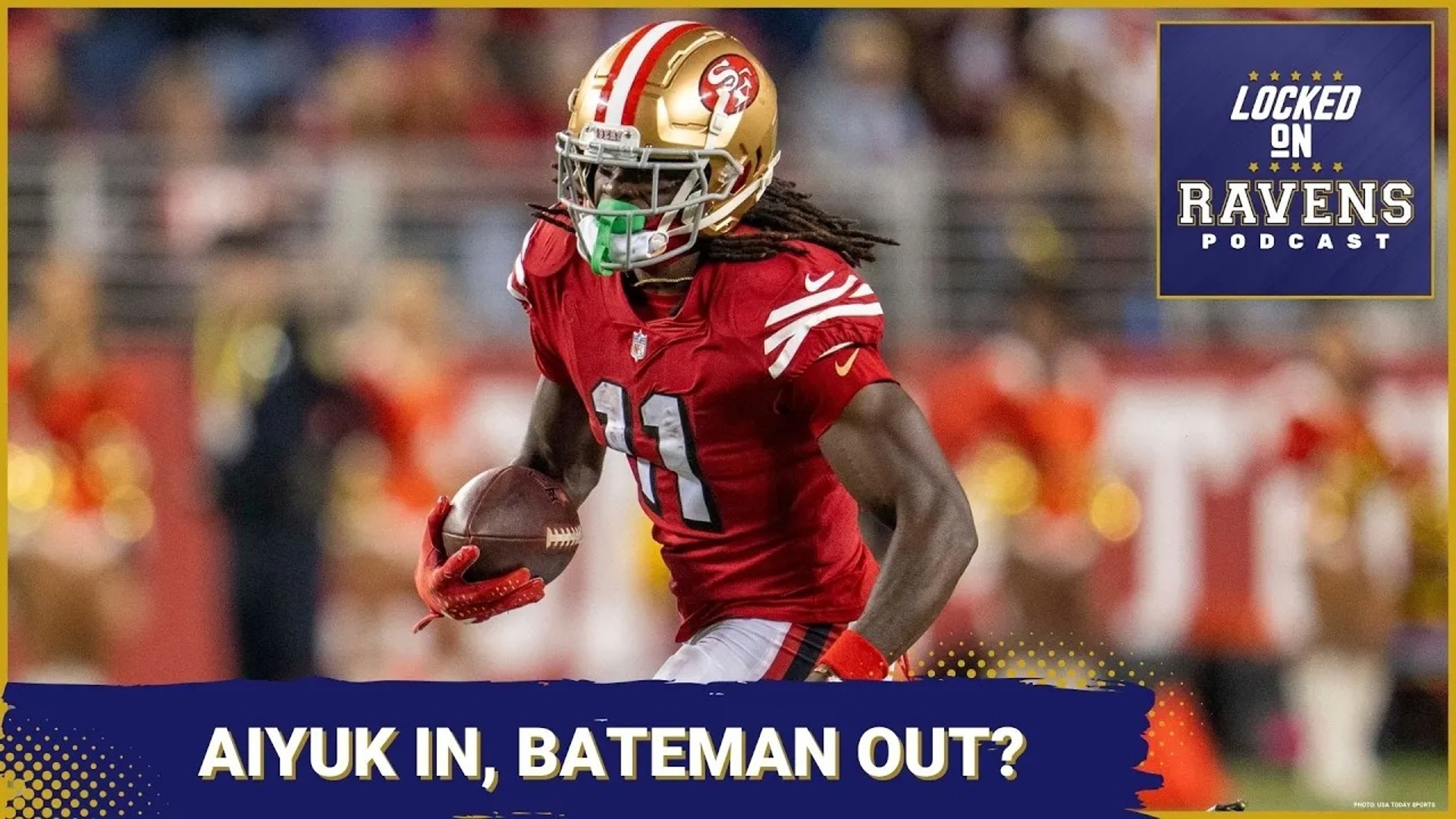 We look at if the Baltimore Ravens could bring San Francisco 49ers wide receiver Brandon Aiyuk in and send Rashod Bateman out during the 2024 NFL draft.
