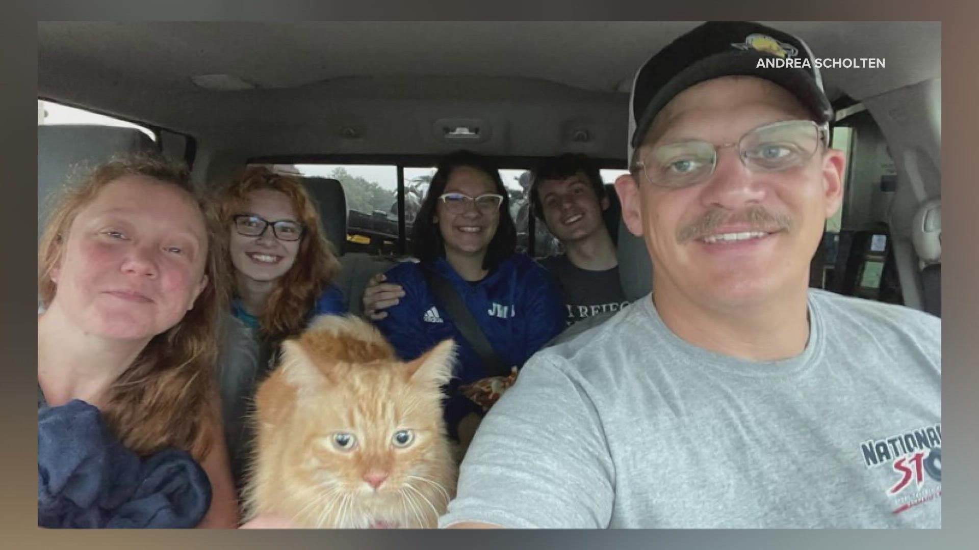 Andrea Scholten, of St. Albans, took to Facebook to share her cat's journey. Before she knew it, Delilah the stowaway quickly became an Oshkosh star.