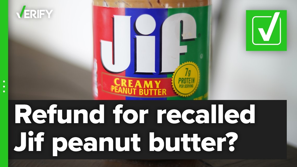 Fact-checking if you can get a refund if you purchased recalled Jif peanut butter products