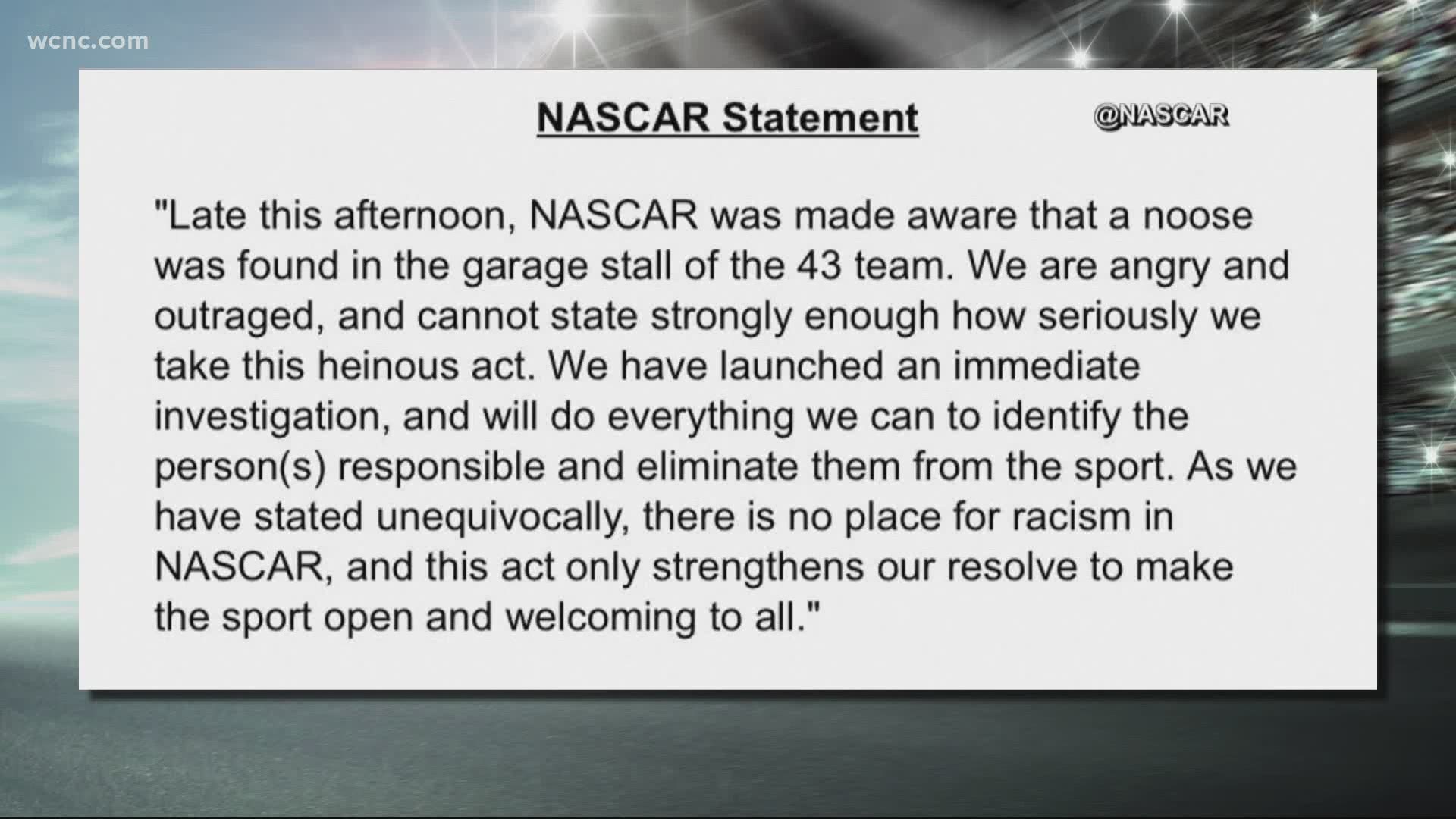 The noose was found in Bubba Wallace's garage stall ahead of race.