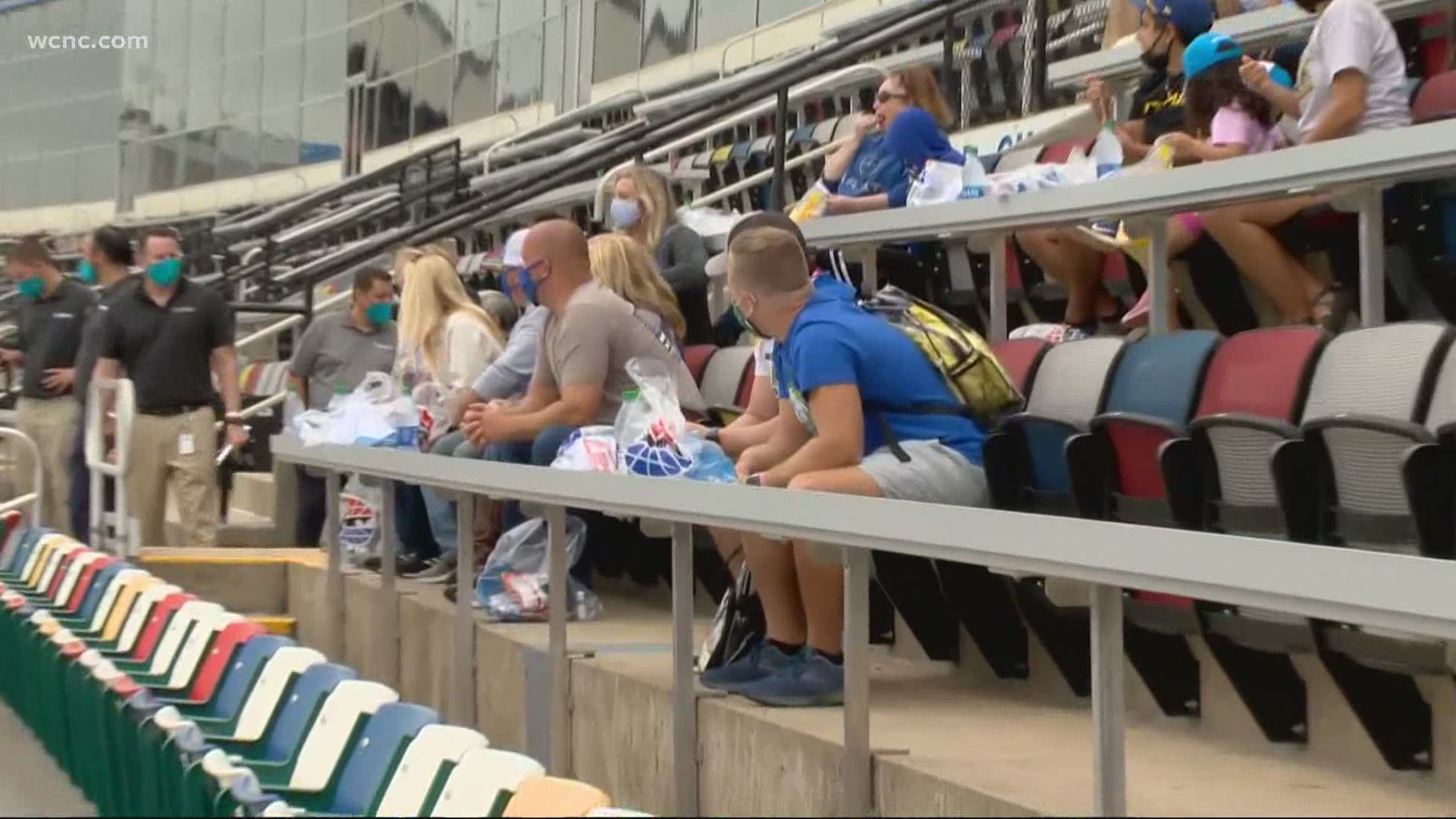 A select group of fans on Friday got to walk through the protocols for attending this weekend's races including hand sanitizer, face coverings, health checks.