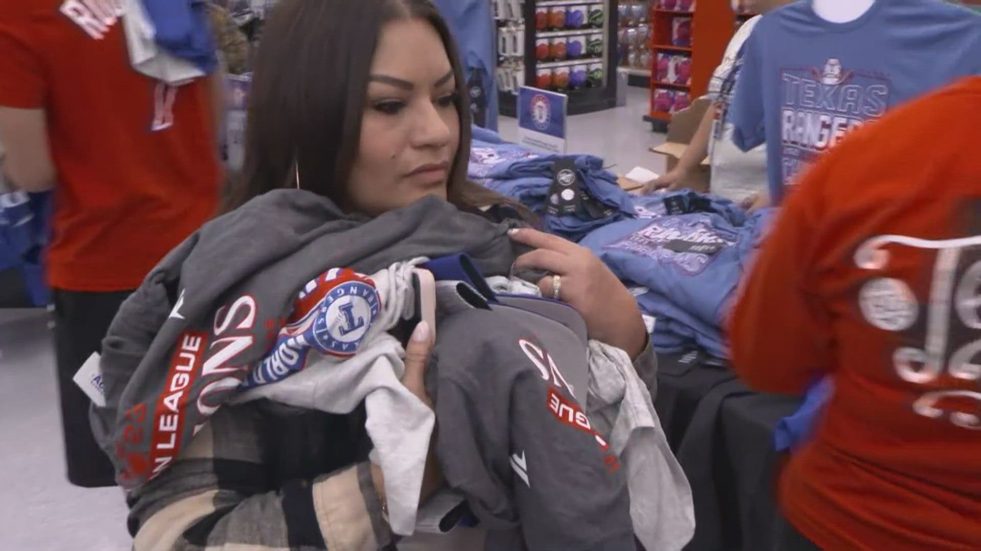 Fans can fall asleep the very same night that their team punched their World Series ticket while wearing Rangers-branded American League champions merchandise!