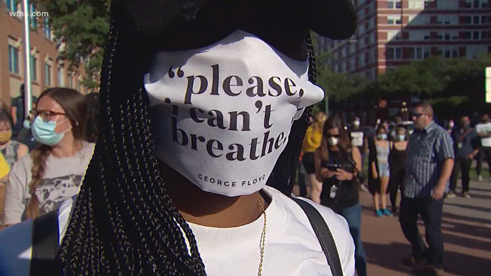Hundreds of people gathered in Dallas to call for justice on Friday. What began as a peaceful protest devolved into damage and looting early Saturday.