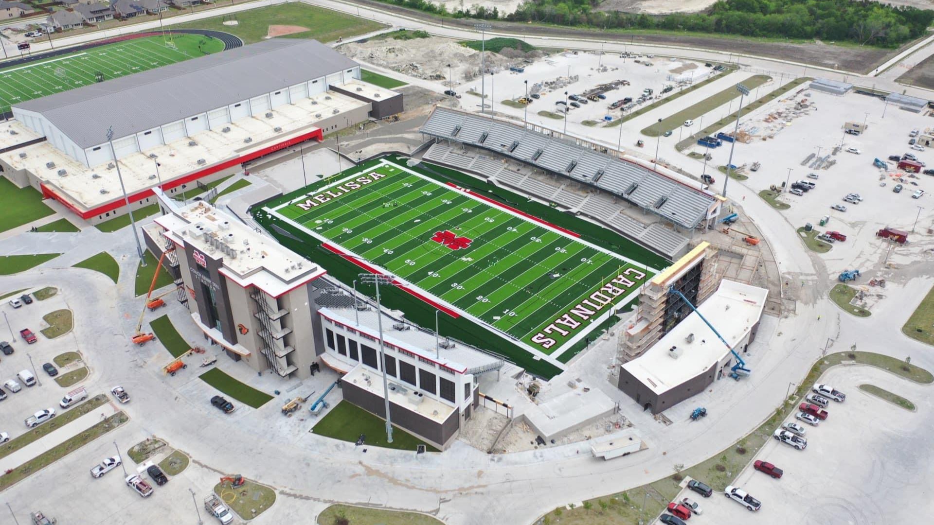 Melissa High School has erected a brand-new, state-of-the-art football stadium and indoor practice facility.