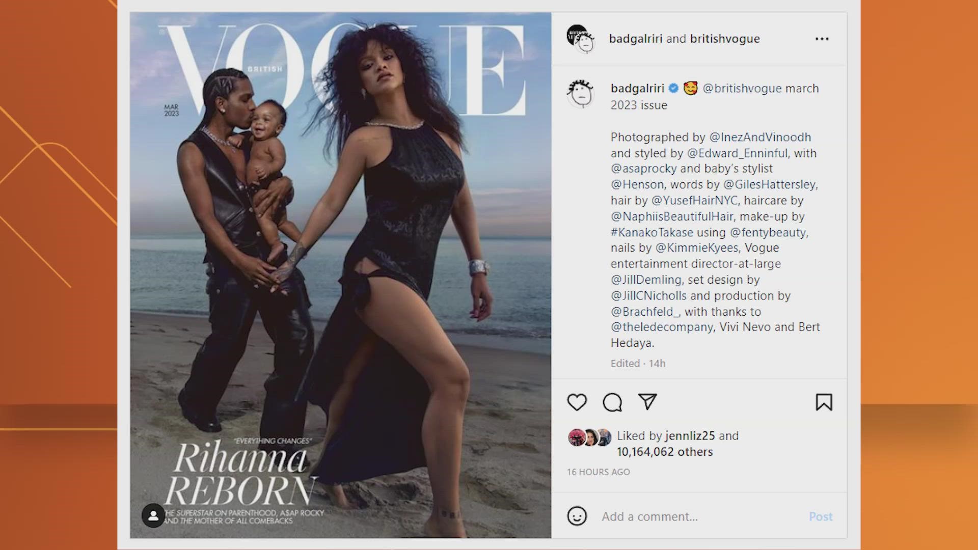 Rihanna, A$AP Rocky grace British Vogue cover with baby | abc10.com