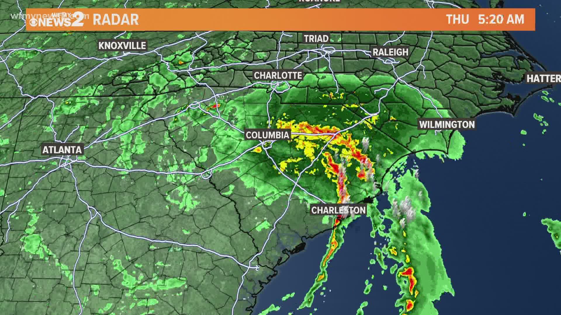 The Coriolis effect causes storms to spin in a certain direction, depending on their gravitational pull in each hemisphere.