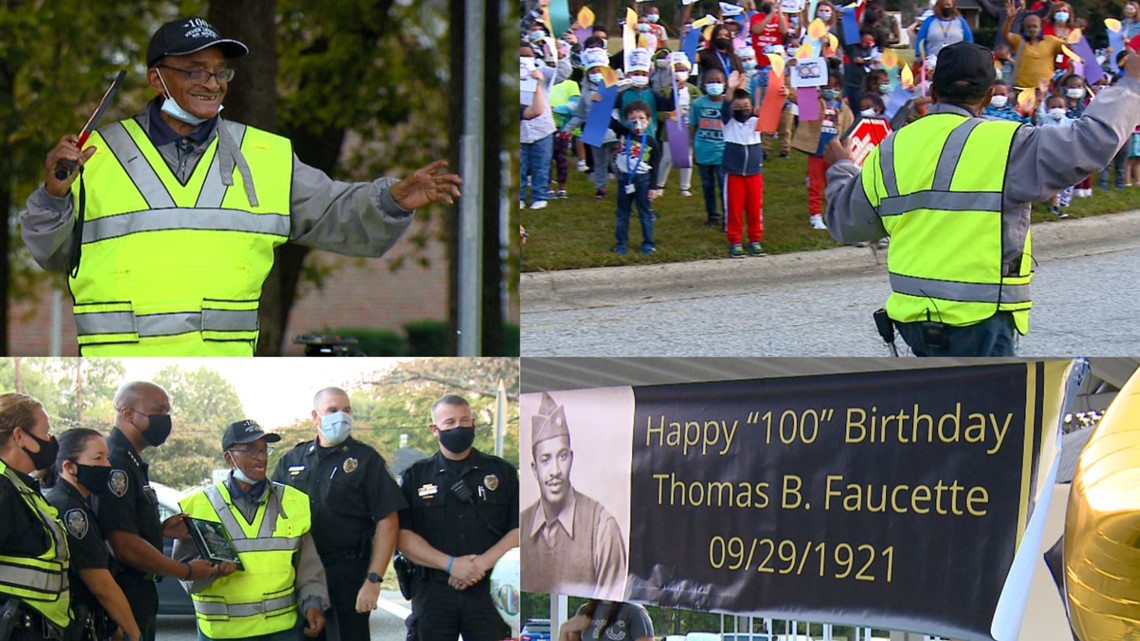 School crossing guard, WWII veteran celebrates 100th birthday