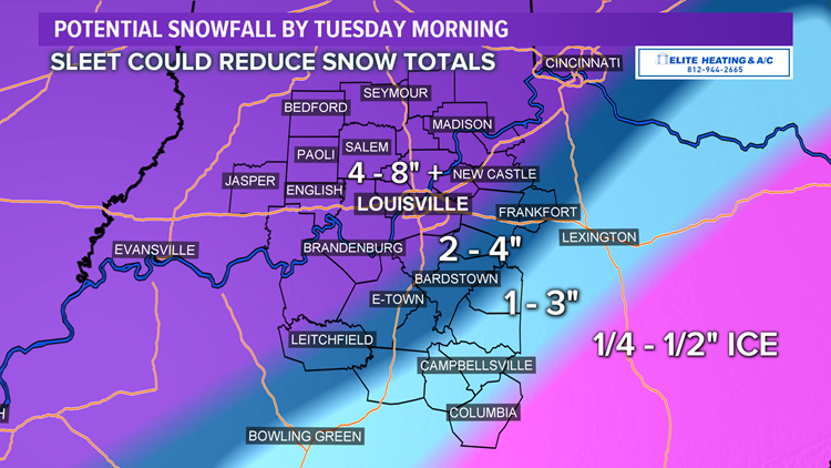 How Much Snow Will The Louisville Area Get When Will It Start Abc10 Com