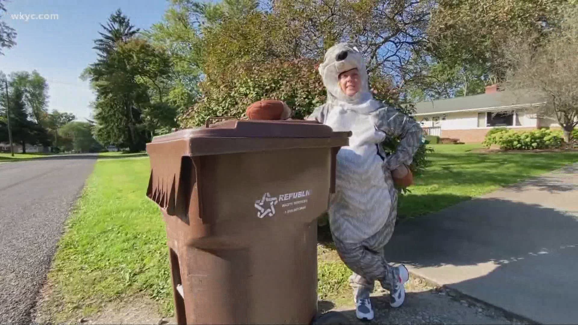 Oct. 8, 2020: Be honest. 2020 has been trash. So one Northeast Ohio woman is bringing smiles by taking out the trash each week while wearing different costumes.