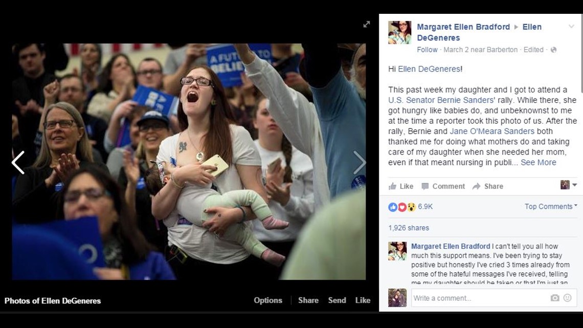 Photo of Ohio mom breastfeeding at Bernie Sanders rally goes viral