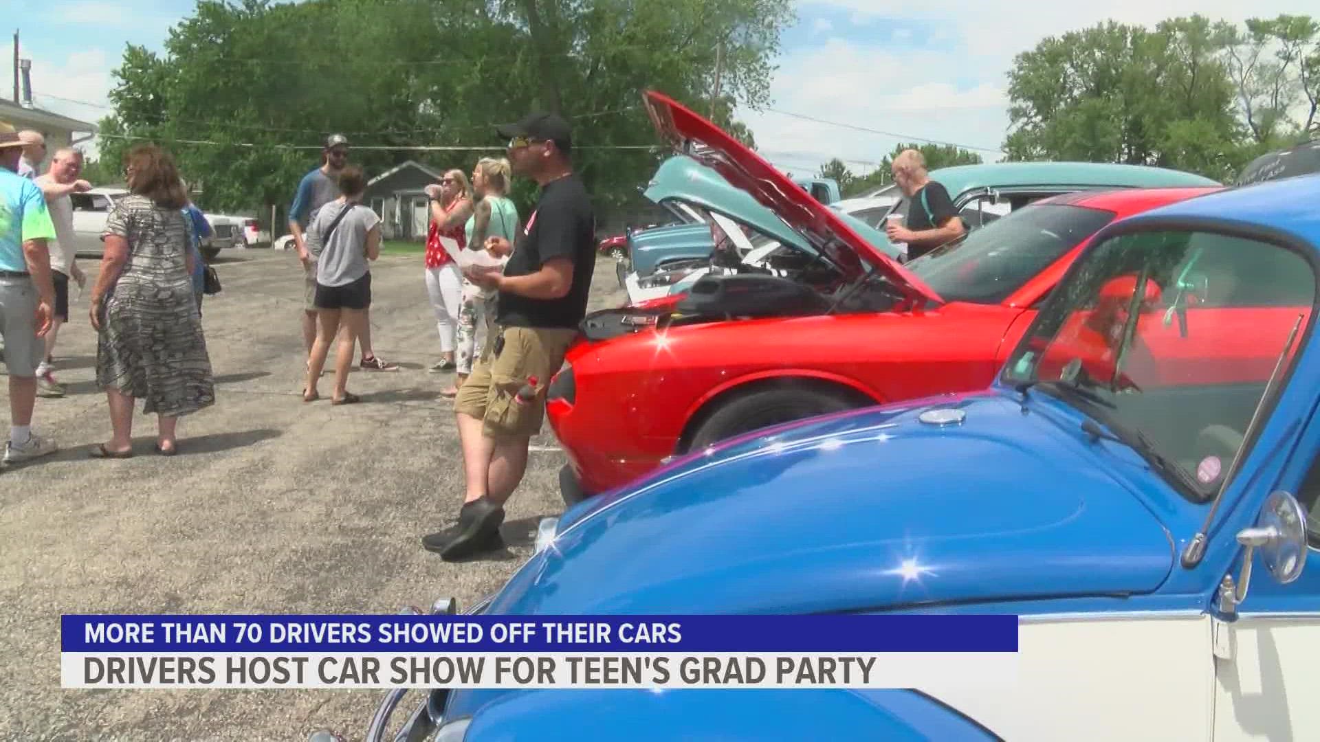 More than 70 drivers showed off their cars at the event.