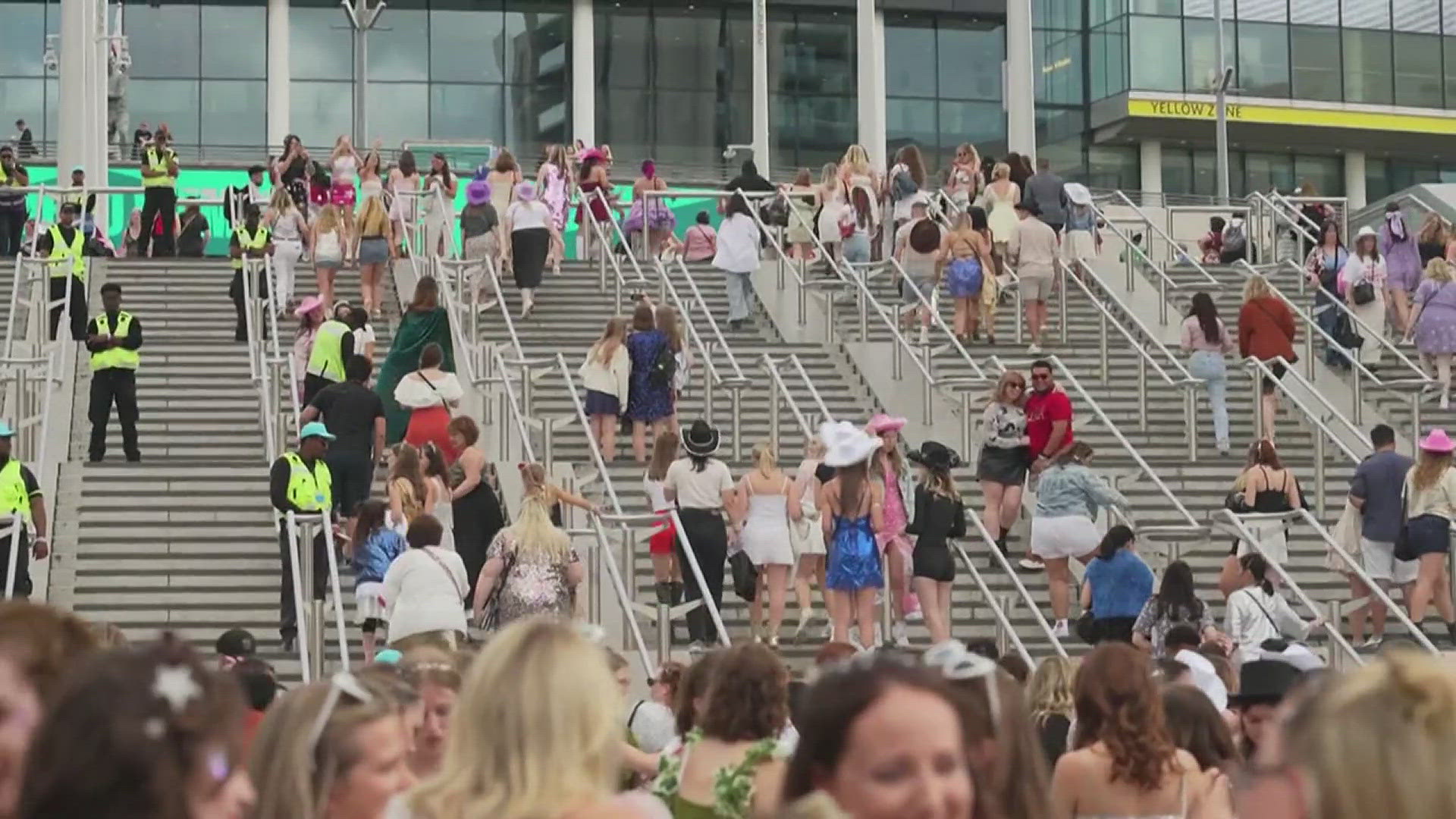 This concert at Wembley Stadium is the first one since an attempted terrorist attack. Taylor Swift will perform four times in London before coming to the US.