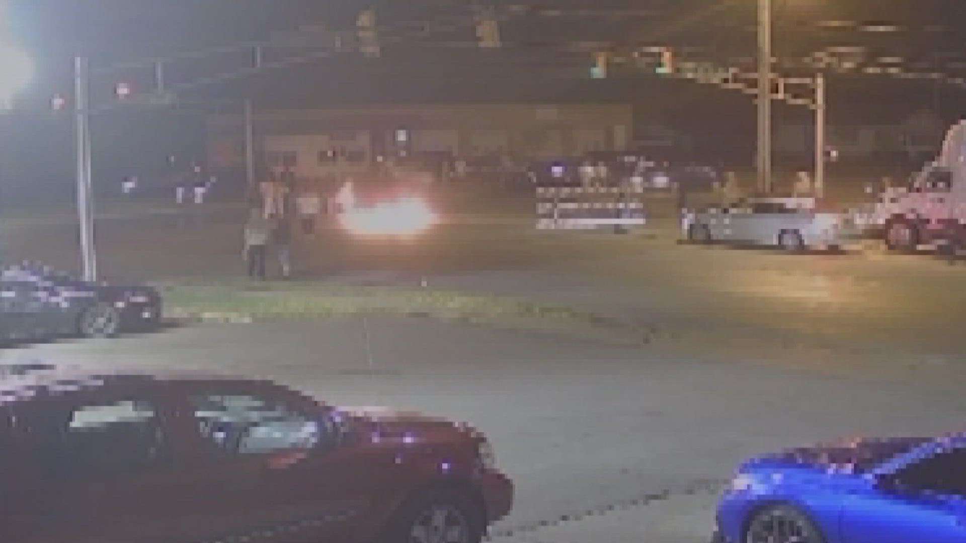 Video shows fiery street racing events that became violent over the weekend, targeting responding police officers.