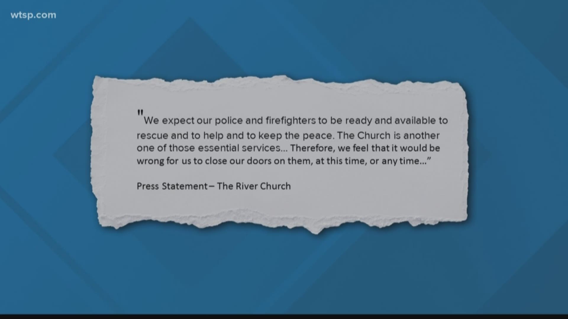 The sheriff's office said it told church leaders they were putting themselves and the congregation at risk.