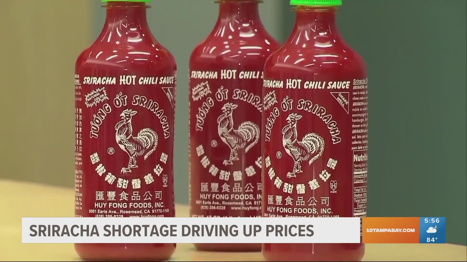 With a shortage of the spicy Asian condiment, now bottles of Sriracha are for sale in Tampa Bay, for a steep price.