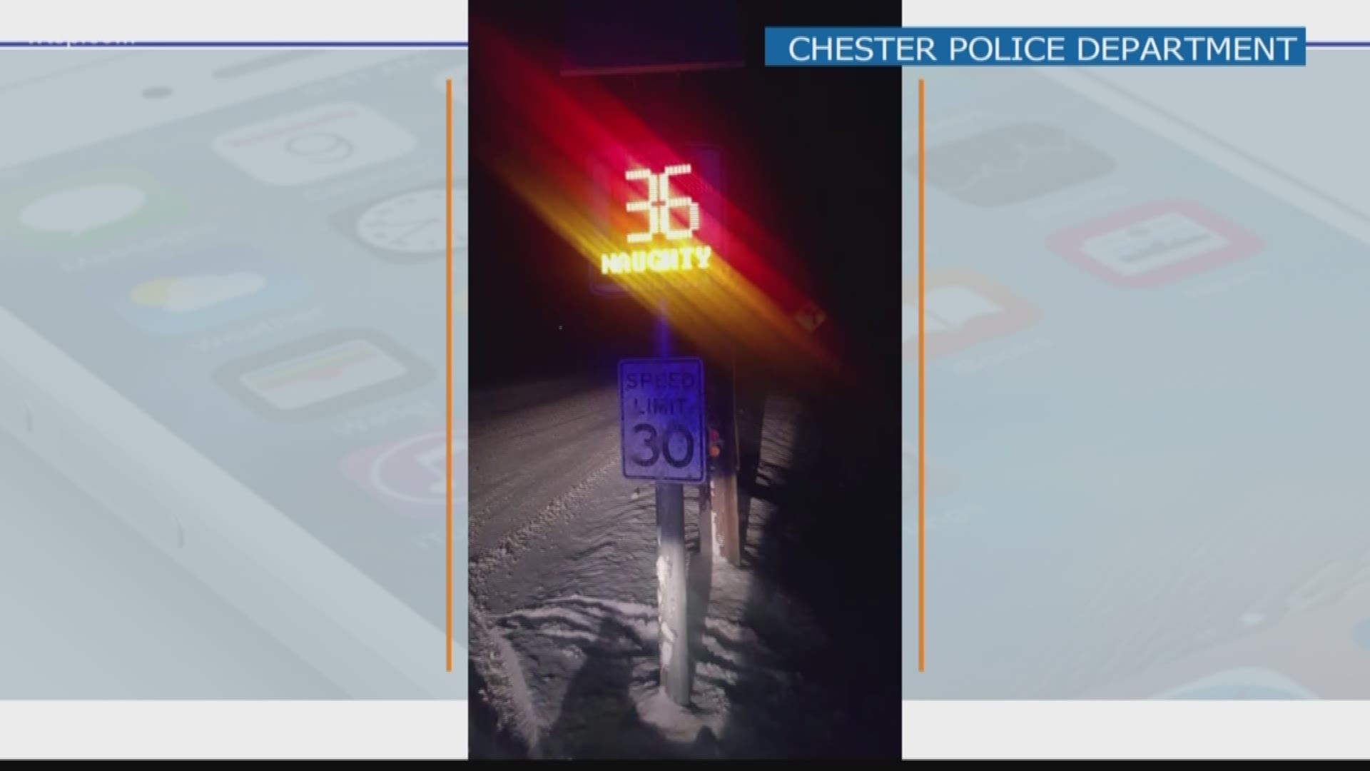 The Chester Police Department in Vermont has set up radar speed signs that read “naughty” or “nice” depending on how fast drivers are going.