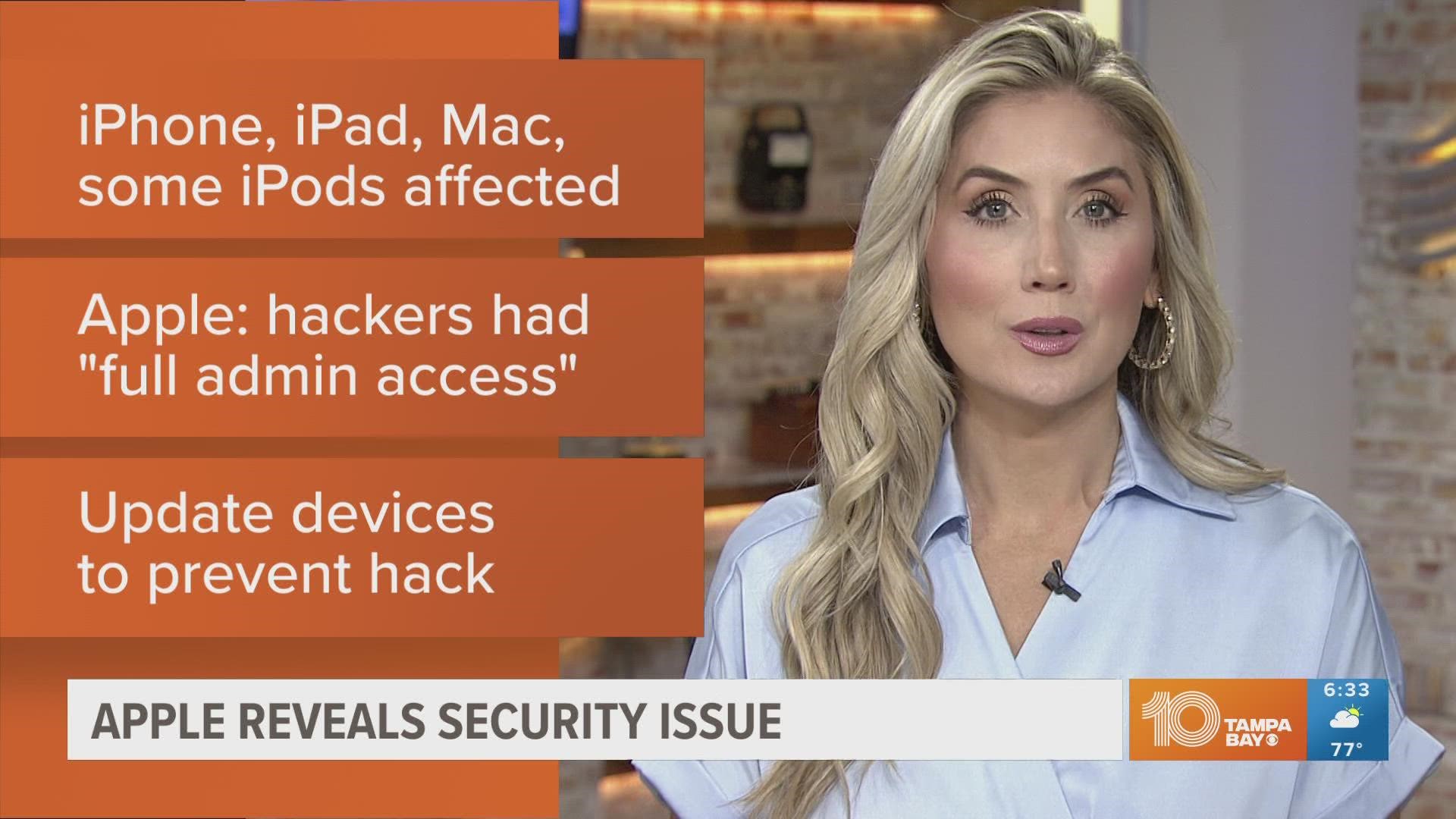 The software flaws could potentially allow attackers to take complete control of these devices, Apple said in two security reports.