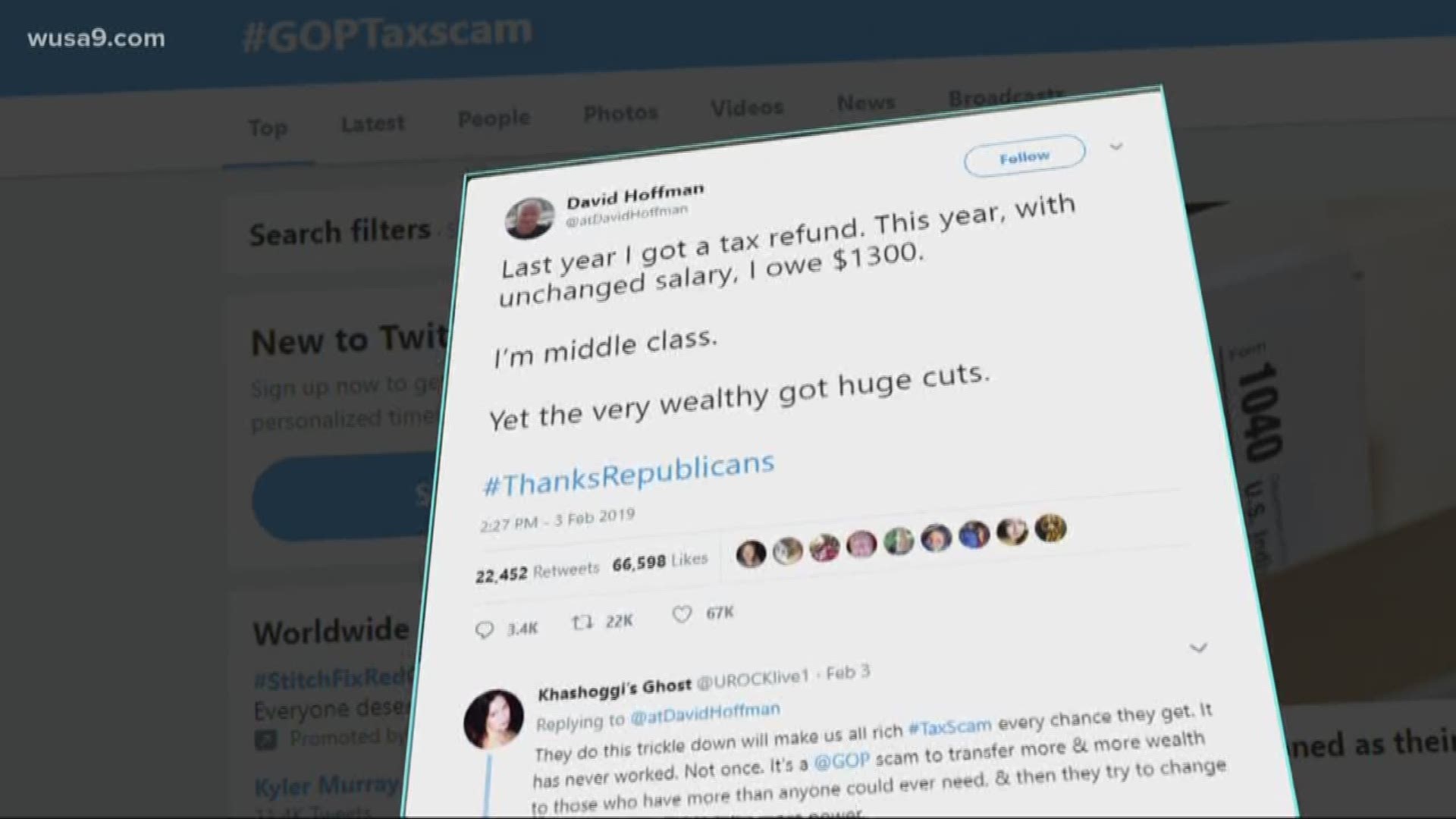 With the hashtags #TaxScam and #GOPTaxScam, people who've figured their taxes and found they're getting a smaller refund or actually owe money are venting their fury at the 2017 tax overhaul.