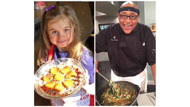 She's never tasted food, but little chef shares her love for cooking