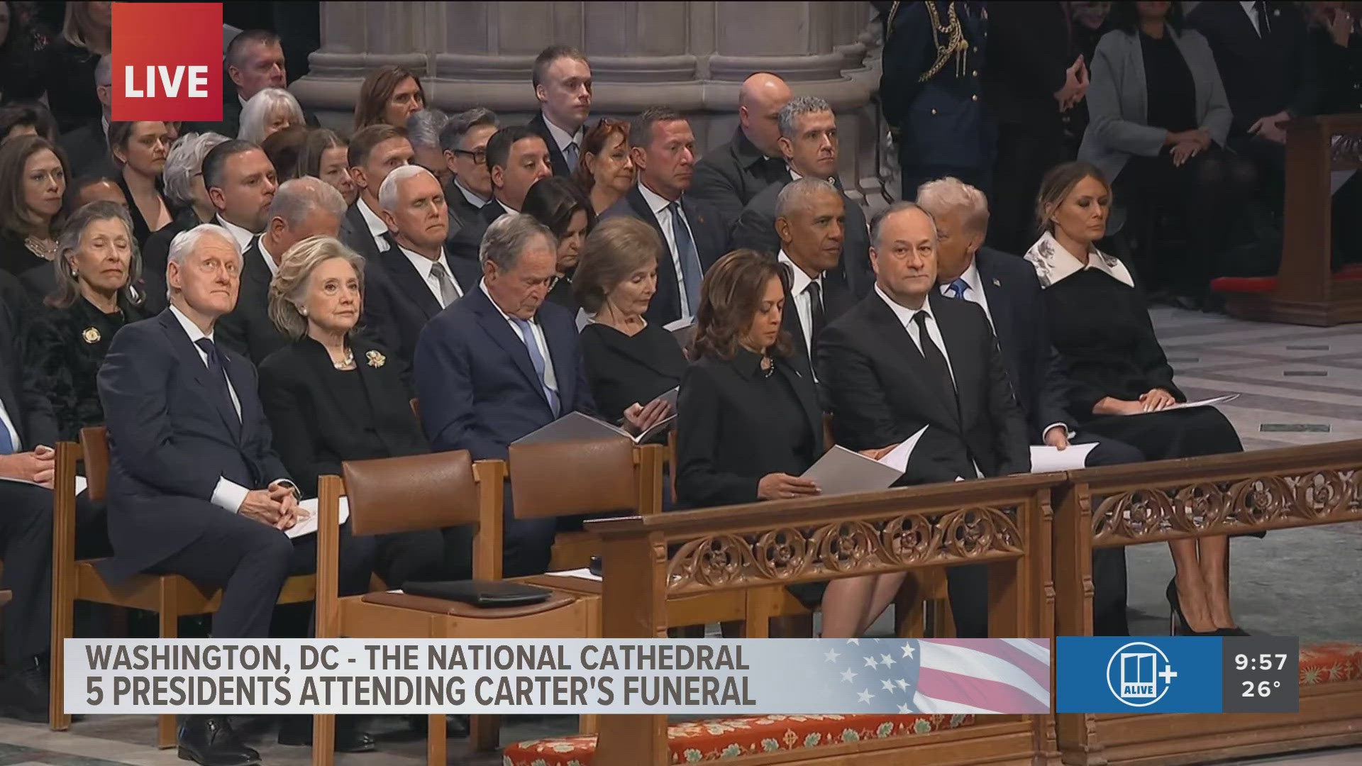 Michelle Obama missing from Jimmy Carter funeral service