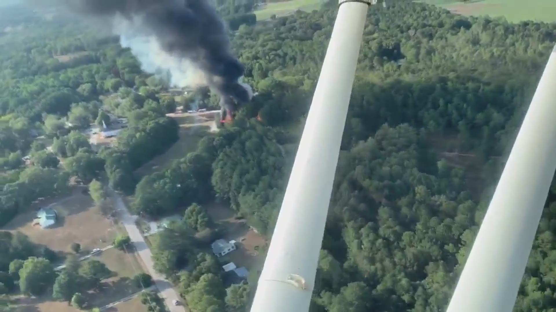 Fire destroys historic Walton County church Aerial video