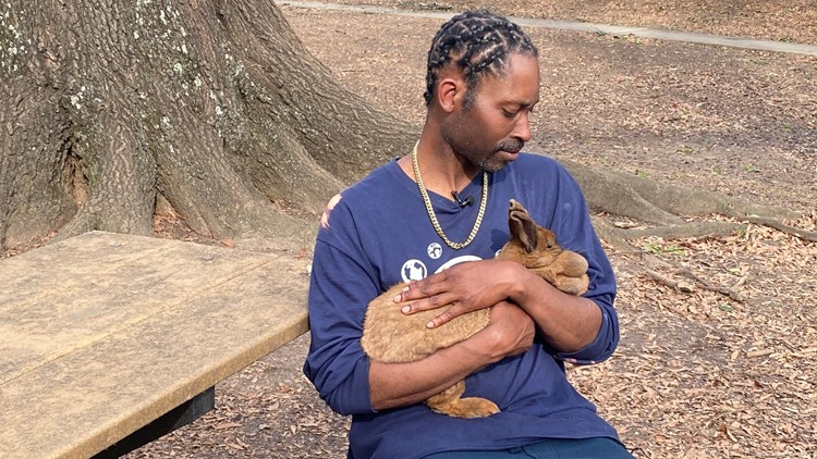 'She was with me everywhere' | Georgia dad stays on streets with pet bunny as family experiences homelessness
