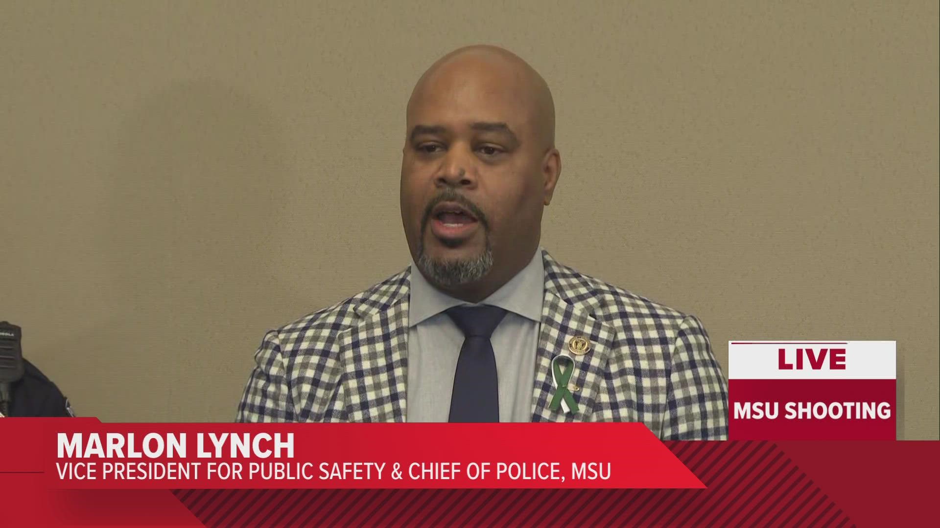 Marlon Lynch, Vice President for Public Safety and Chief of Police, MSU, spoke about how Michigan State students in Berkey Hall helped out fellow wounded students.